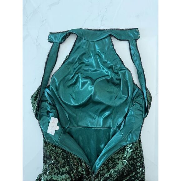 REVELRY Tori Fully Sequin Maxi Dress Sz 2 / XS – Halter Backless Gala Wedding - Picture 9 of 9